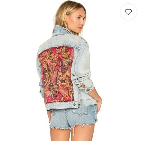 Free People Jackets & Blazers - New Free People Paisley Back Quilted Denim Jacket